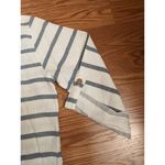 Viola Borghi Womans Med Stripe Linen Button Down Shirt Dress Peasant Vacation White Photo 6