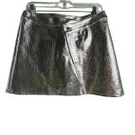 Torn By Ronny Kobo Women's Silver Metallic Mini Skirt Size M Party Photo 2