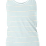 KicKee Print Luxe Bamboo Fresh Air Road Trip Teal Stripe Nursing Tank Top Medium Blue Photo 0