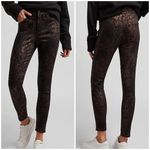 EXPRESS Black & Gold Foil Snakeskin Print Skinny Jeans Photo 1
