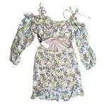 ASTR New  The Label Anastasia Floral Print Cut Out Mini Dress Size Medium Photo 5