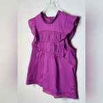 Rails Filomena Berry Purple Cotton Ruffle Sleeve Top Shirt Blouse Photo 6