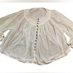 We The Free  White Flowy Cotton Button Down Cool Meadow Boho Top Photo 7