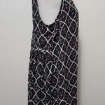 DR2 black geo floral sleeveless chiffon shift dress size large Photo 3