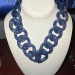 Translucent Purple/Sapphire Blue Chunky Light Weight Retro Designer Necklace Photo 4