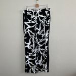 Joseph Ribkoff Womens Black & White Floral Print Slit Wide-Leg Pants 16 Photo 1