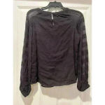 Skies Are Blue NEW  Gauzey Bohemian Flowy Lined Top Blouse Black XS Photo 8