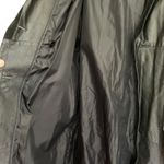 Marco Morani VTG Leather Coat Trench Womens Black SZ L Suede Trim Jacket Classic Size L Photo 9