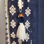 Tory Burch Candice Printed Silk Cotton Blouse in Blue $496 Photo 5