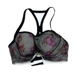 Victoria's Secret VSX Victoria’s Secret Sport Bra 34D Mesh Overlay Multicolor Padded Racerback Photo 1