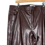 Abercrombie & Fitch 90s Relaxed Pants Size 2X Brown Vegan Leather High Rise Y2K Photo 3