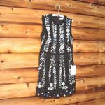Mac Duggal  Black Sleeveless High Neck Embroidered Mini Dress Photo 5