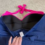 Tommy Bahama Navy Blue With Pink Halter Swim dress Photo 3