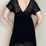 Paradise Black Mesh Swim Cover Mini Sheer Dress Photo 3