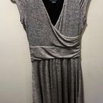 Maeve Anthropologie Tamera Silver Dress Wrap Jersey Ruched Womens small Photo 0