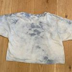 BSR By Samii Ryan Crop Tie Dye Angel Tee in Gray & Blue Photo 2