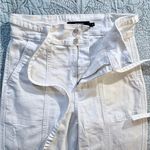 Hudson Jeans Hudson Wide Leg Front Seam White Ankle Crop Jeans with Attached Tie – Size 8💛 Photo 4