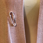 J.Jill open front longline large safety pin cotton wool silk cardigan Photo 3