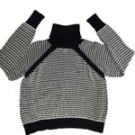 Cleobella womens Madison Knit Sweater Black/Ivory size Small Cotton Turtleneck Photo 11