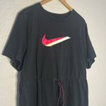 Nike Black Icon Clash Dress Size 1X Swoosh Drawstring Waist Athleisure Mini Photo 3