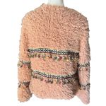 Dusty Pink Faux Fur Tassel Jacket Cozy Pink Teddy Jacket with Beaded Details XXL Size undefined Photo 3