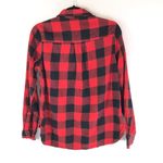 Old Navy  Womens The Classic Flannel Shirt 100% Cotton Buffalo Plaid Pocket Red S Photo 1