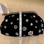 NWT Velvet Black Silver Beaded Clutch Crossbody Bag Made in India Brand New Photo 5
