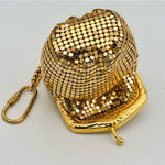 Vintage Gold Tone Mesh Key Chain Coin Purse Photo 6