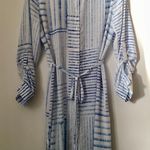 Chico's  Polyester  Maxi Shirt Dress Sz1 Blue/White Photo 0