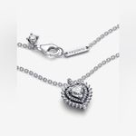 Pandora  sparkling heart halo pendant necklace sterling silver women’s luxury‎ Photo 2