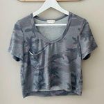 Altar'd State Crop Camo Top Tee Shirt Gray Sz Small Photo 0