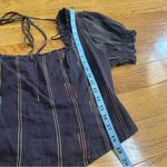 Free People Seratonin Corset Top Brown Puff short sleeves smoked back Sz XL Photo 7