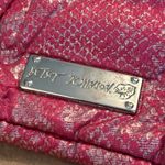 Betsey Johnson  fuchsia pink silver black patent clutch shoulder bag purse Photo 4