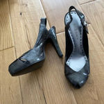 BCBGirls  Peep Toe Silver Metallic Pumps Photo 4