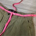 Mossman Panama linen blend pants army green belted hem sz 4 Photo 2