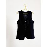 Madewell  Cutaway Black Long Vest Size 10 Minimalist Preppy Chic Euro Photo 3