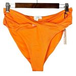 ONIA NEW  Orange Cross Strap Isla Bikini Bottoms L $95 Photo 0