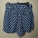Loft Navy Printed Paperbag Shorts – Size M – Summer Tie Waist Photo 0