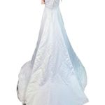 Signature Womens Wedding Dress Gown Beaded Bridal White Sheer Long Train Size 10 Photo 4