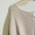 PINQUE Ribbed Dolman Sweater Neutral Beige Batwing Sleeve Size L Size L Photo 6