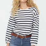 J.Crew Mariner Cloth Puff Sleeve Striped Top XS Photo 0