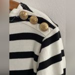 J.Crew Mariner Cloth Dress Gold Buttons Bretton Stripe Black White Preppy XS Photo 3