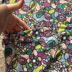 Carols Scrub Top Womens Medium Multicolor Butterflies Flowers Floral Nurse Purple Photo 1