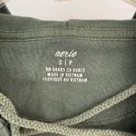 Aerie Hooded Pullover Sweatshirt Green Lace Up Neck Long Sleeve Women's Small Photo 3