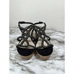 Fergalicious Mimic Women's Wedge Sandals Size 6.5 Black Rhinestone NEW Photo 5