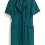Vintage Kasper button front suit dress 8 Green Photo 0