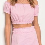 Honey Punch Pink Gingham Top And Skirt Set Photo 0