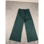 Miou Muse Pants Women's Medium Wide Leg Cropped Raw Hem Casual Trousers Green Photo 6