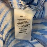 Talbots Plus Size 2X Linen Blue White Palm Leaf Print Blouse Top Resort Photo 3