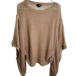 a.n.a Cover Up Sweater Beige Cinched Sides Batwing L/XL Photo 0